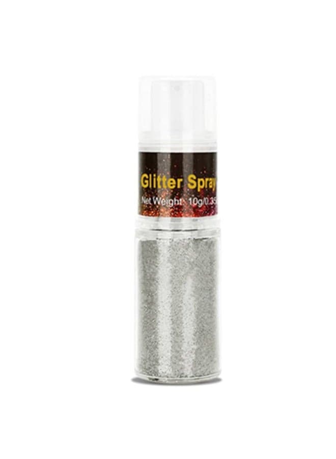 Hair and Body Glitter Spray,Silver Glitter Spray Dry Powder Makeup for Clothes,Festival Loose Sparkle Powder,Holographic Ultra Fine Resin Glitters for Crafts,10g