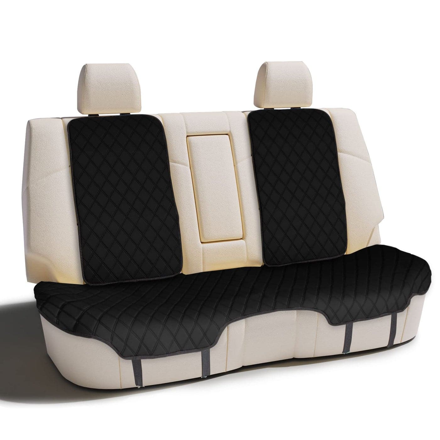 FH Group Car Seat Cushion Neosupreme Automotive Seat Cushions Universal Fit Rear Car Seat Cushion Car Seat Cushions With Nonslip Silicone Backing for SUV Sedan Van Rear Set Black