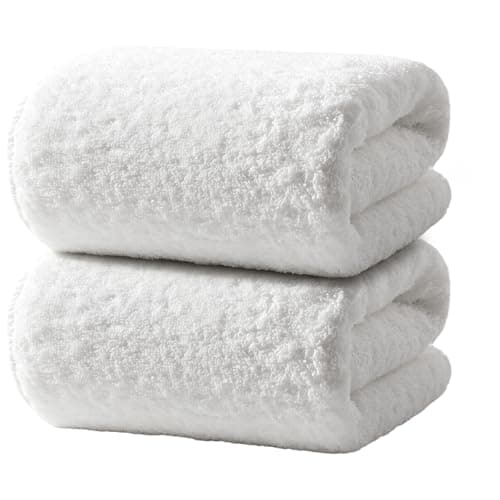 REDKISS Ultra-Plush Bath Towel Set - 900GSM Premium Thick Cotton for Bathroom & Spa, Super Absorbent Bath with No Shedding (2-Piece Bath Twoel Set for Adults, Luxury Hotel & Home Use)-White