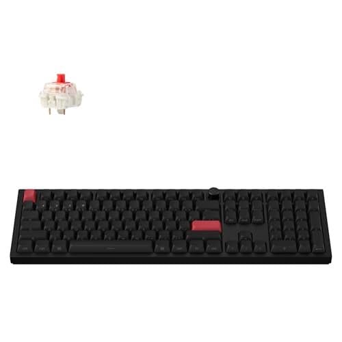 Keychron Q6 Max QMK/Launcher Wireless Bluetooth/2.4 GHz/USB-C Wired Custom Mechanical Keyboard, Full Size Programmable Knob RGB Backlit Hot-Swappable Gateron Red Switch for Mac Windows Linux - Black