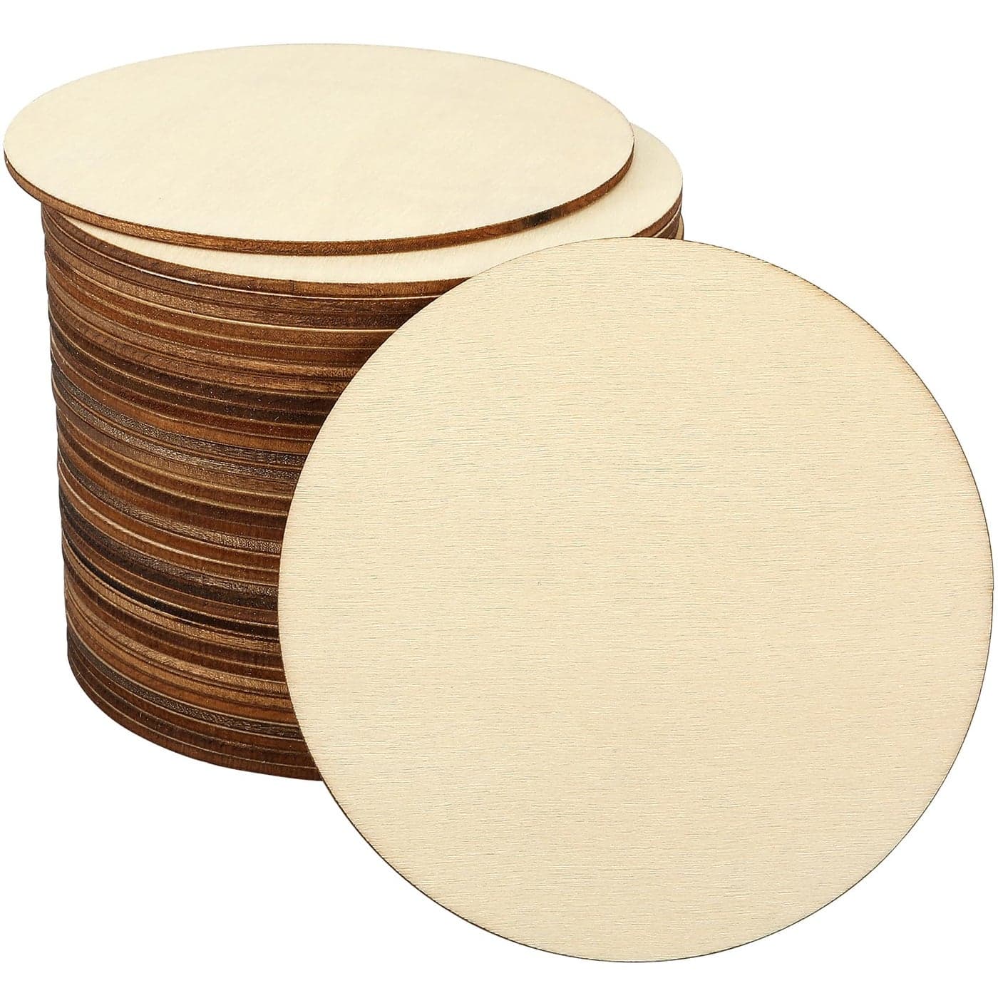 Blisstime Unfinished Wood Circles for Crafts Wood Rounds for Crafts Round Discs for Painting Writing DIY Supplies Engraving and Carving Home Decorations 4 36 Pcs