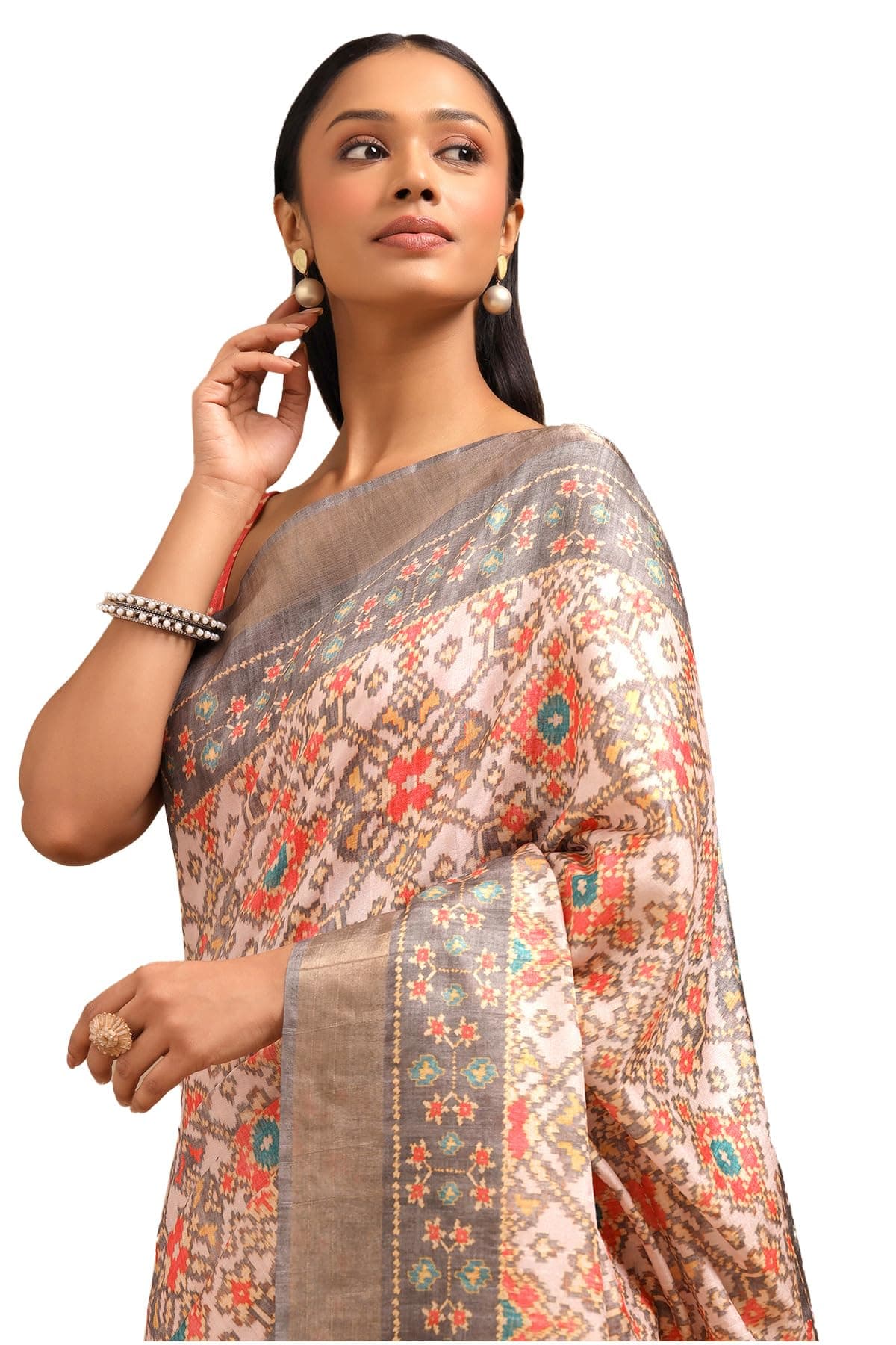 Soch Womens Multicolour Art Silk Pochampally Saree