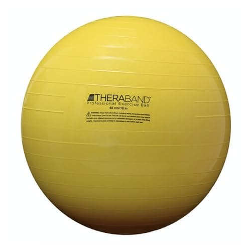 Theraband Exercise and amp; Stability Ball with 45 cm Diameter, Standard Fitness Ball for Improved Posture, Balance, Yoga, Pilates, Core Stability, & Rehab, Fitness Ball, Yoga Ball, Yellow