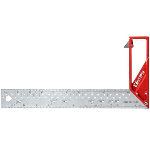 Kapro - 353 Professional Ledge-It Try & Mitre Square - For Leveling and Measuring - Features Stainless Steel Blade, Retractable Ledge, and Etched Ruler Markings - 12 Inch