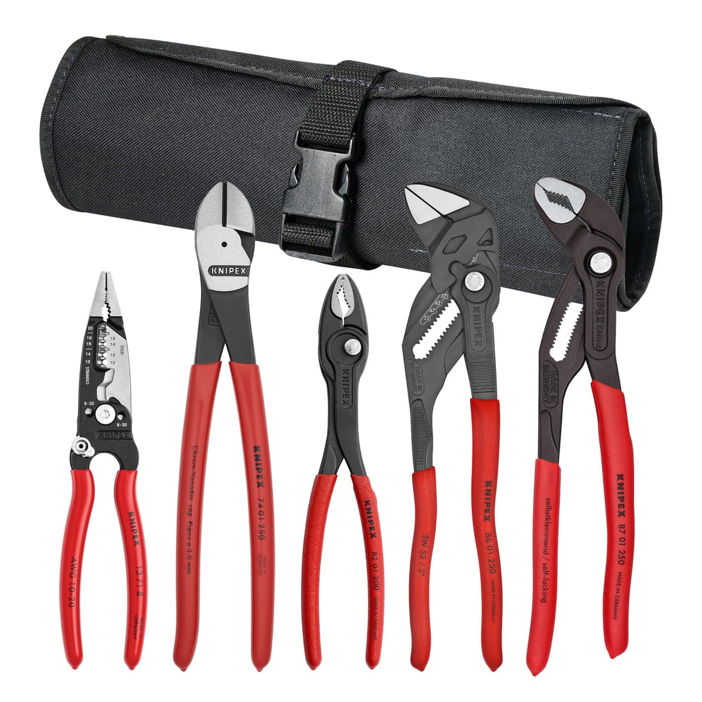 Knipex 5 Pc Core Pliers Set in Tool Roll 9K0080150US