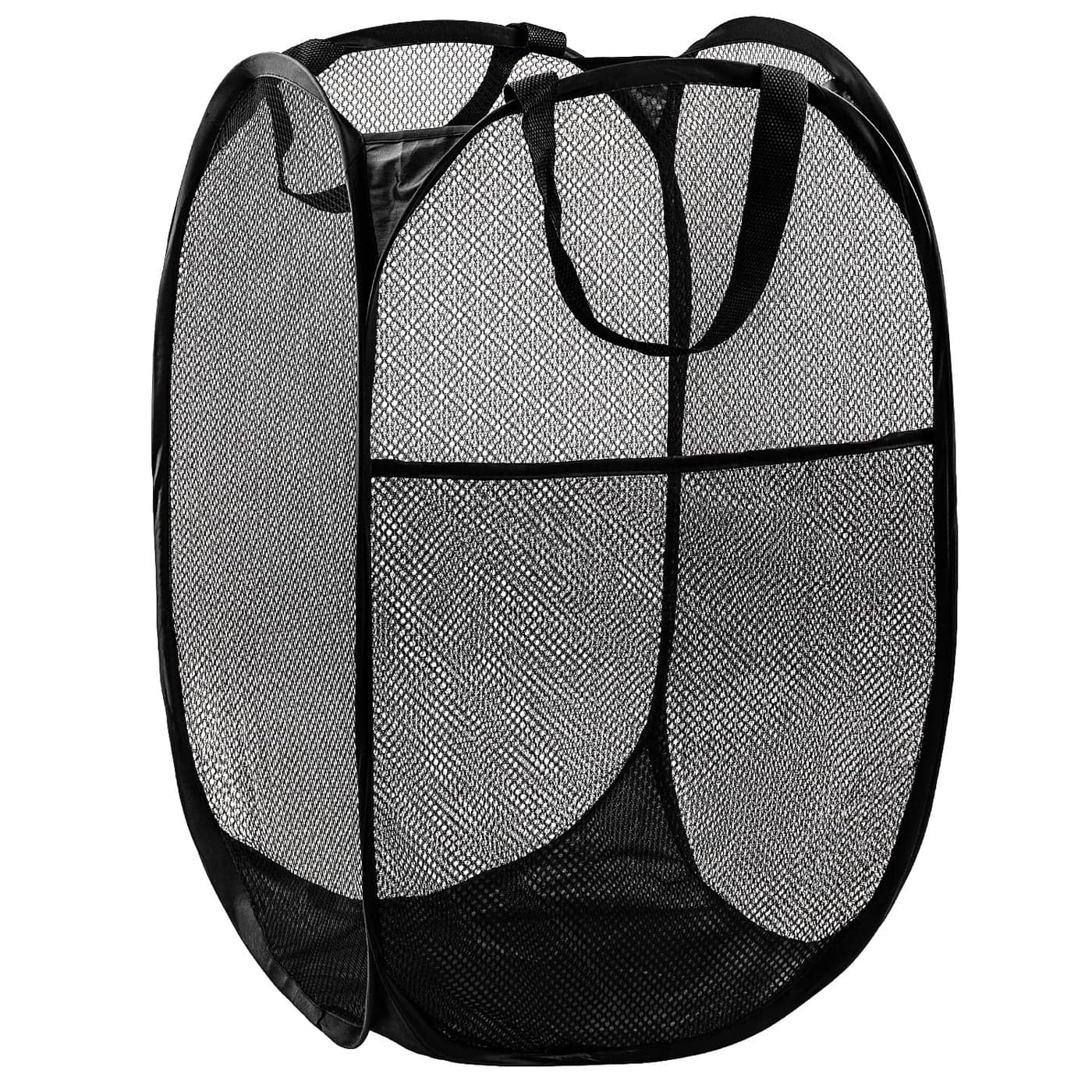DUCOO Pop Up Hamper 1 PCS Mesh Pop Up Laundry Hamper Foldable Mesh Laundry Basket with SpaceSaving Design for Home Dorm Travel Storage Black