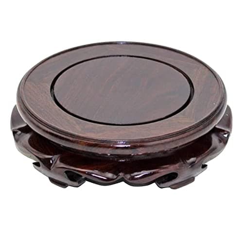 EIGXIANHAI Oriental Furniture Wooden Display Stand Base Lotus Pedestal Vase Base Table Lamp Teapot Base Black Catalpa Furniture Stable Home Decoration Size3 610x178in