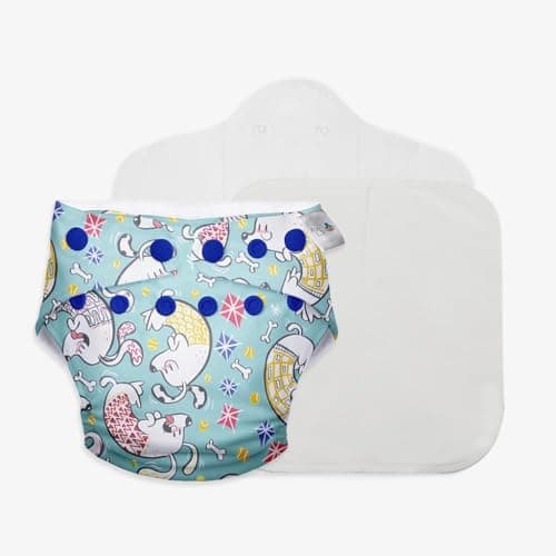 SuperBottoms UNO Freesize Cloth Diaper with Pad & Extra Booster (1 Waterproof Outer + 1 Organic Cotton Dry Feel Magic) Cloth diaper for babies 0 to 3 years | Washable & Reusable