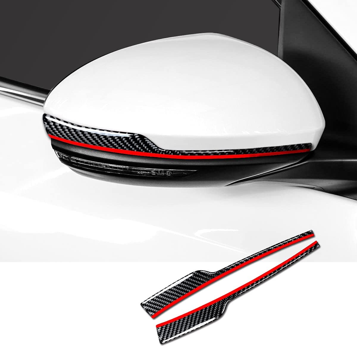 Muekzru Carbon Fiber Rearview Mirror Protector Antirub Strip Sticker AntiCollision Strip for Altima 20192021 Sentra 20202021 Accessories