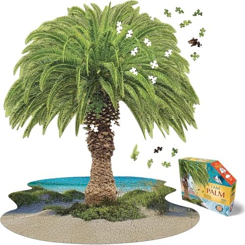 Madd CAPP I Am Palm 1000 Piece Puzzle Palm Tree Shaped Nature Jigsaw 30 x 38 Assembled Size Poster Reference Educational Fun Fact Booklet