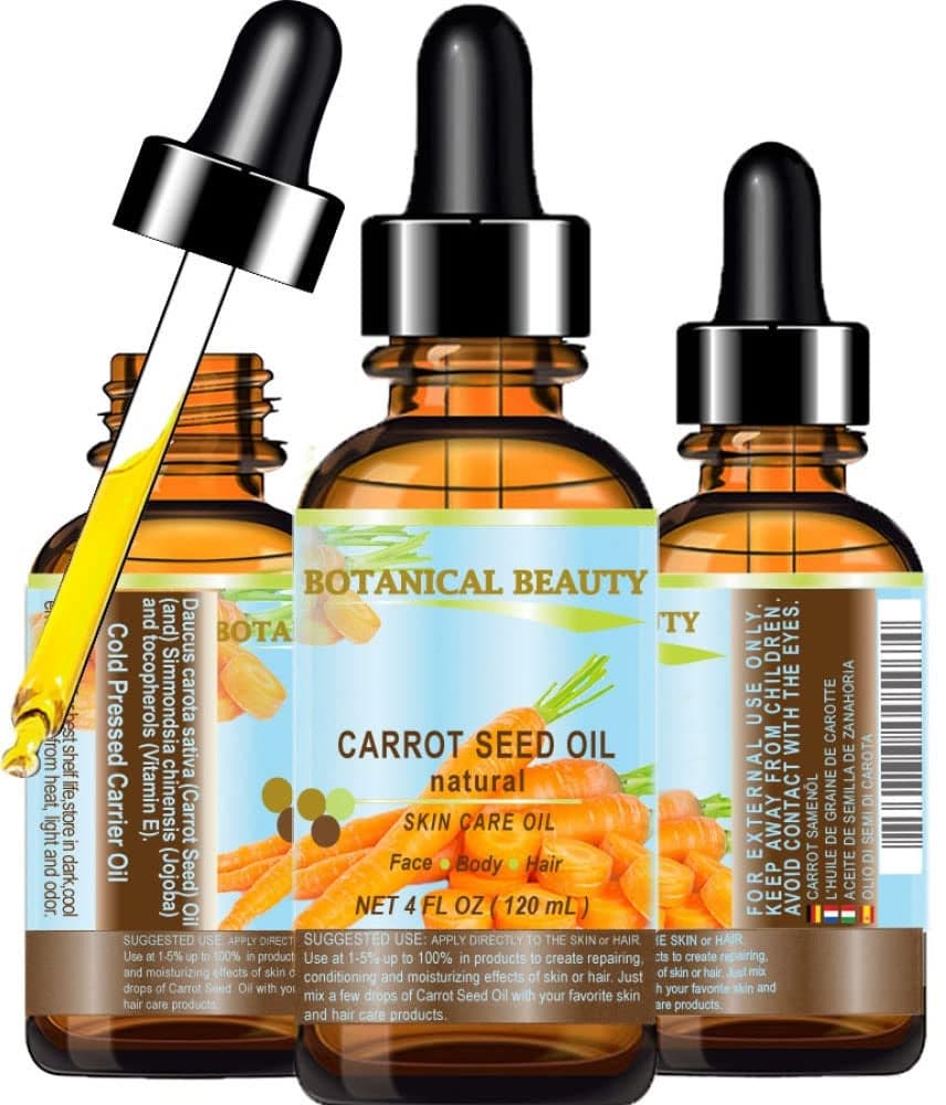 CARROT SEED OIL 100 Natural Cold Pressed Carrier Oil 4 Floz 120 ml Skin Body Hair and Lip Care One of the best oils to rejuvenate and regenerate skin tissues by Botanical Beauty