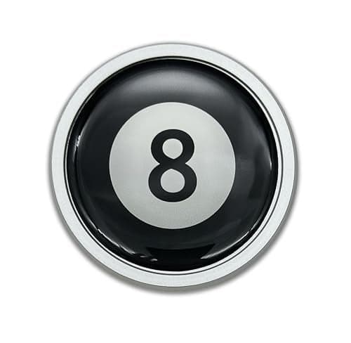NJECT Black Billard 8 Ball Silver Plastic Emblem for Cars Trucks SUVs and All Auto Universal Fit at 30 Weatherproof Made in The USA