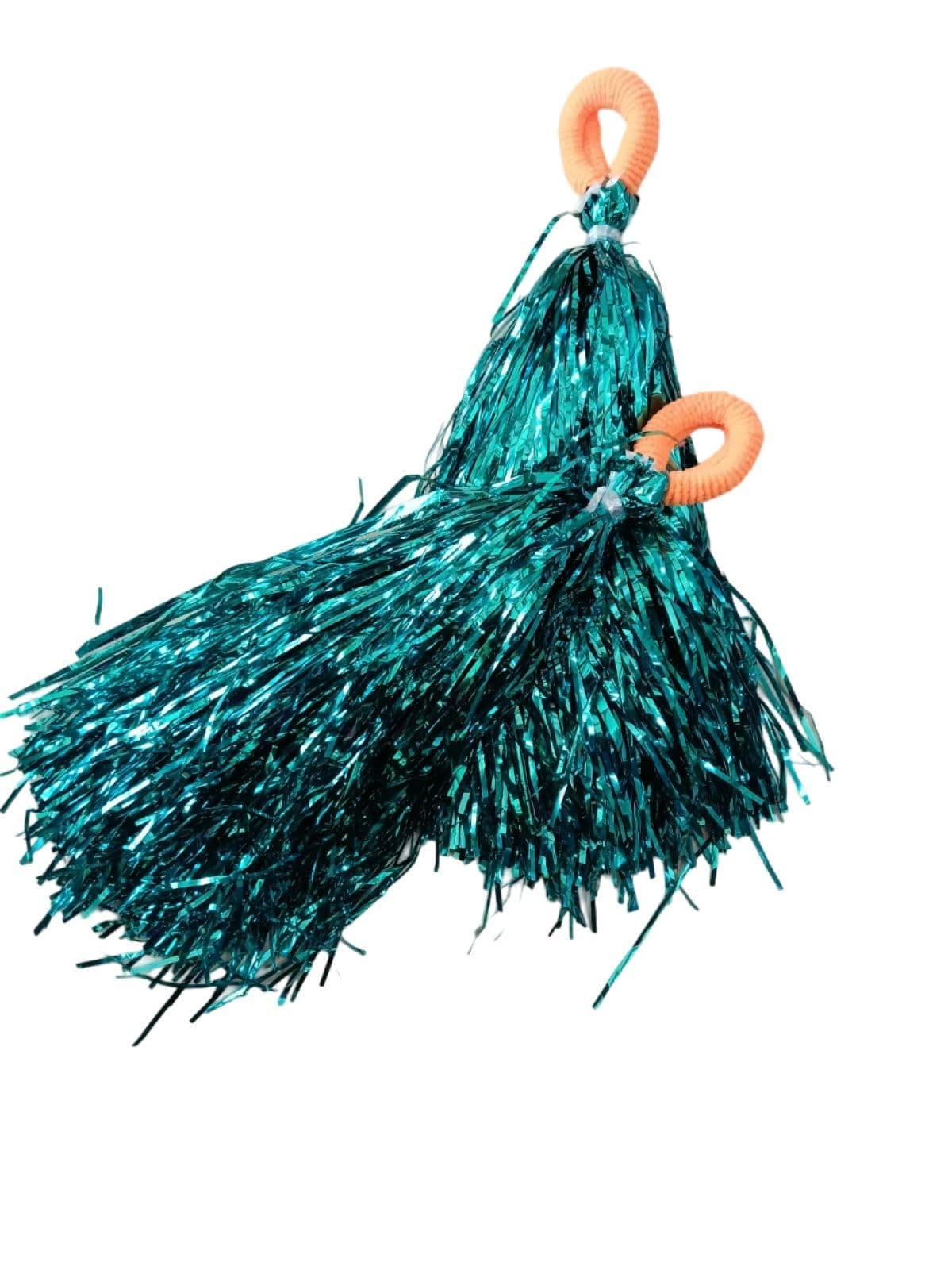 BookMyCostume Nylon Turquoise Color Pom Poms Cheerleader Dance Kids & Adults Costume Accessory