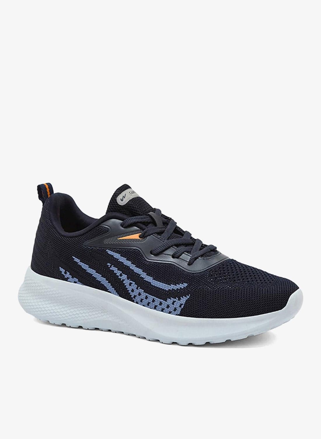 Men Reed Memory Foam Lace-Up Running Shoes-Navy