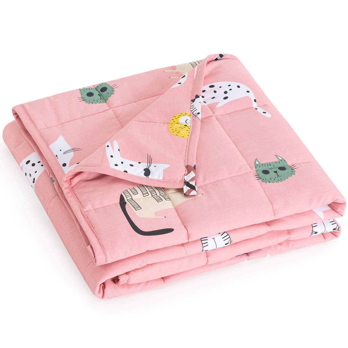 Mr Sandman Weighted Blanket 3 Pounds Washable Best for 2040lb Breathable Cotton Heavy Blanket with Nontoxic Glass Beads 36 x 48 Cute Cat