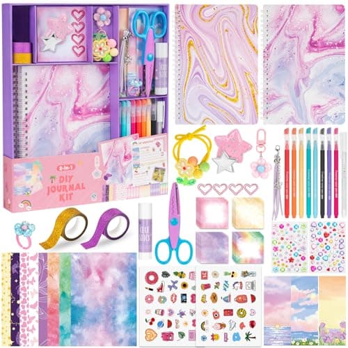 QIYVLOS 2 Pack DIY Journal Kit for Girls Journaling Diary Toys for ages 813 Arts and Crafts Birthday Stationary Set Gifts for Teen Girls Ages 8 9 10 11 12 13 14 Year Old