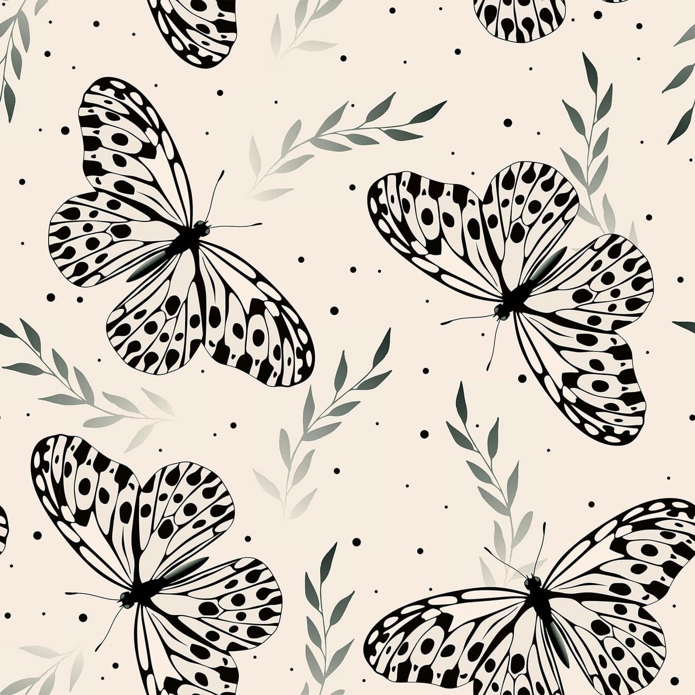 VaryFloral Butterfly Wallpaper Peel and Stick Beige Black Insect Leaf Wallpaper for Bedroom Cabinet Butterfly Floral Decorative Contact Paper 12x118 Removable Self Adhesive Neutral Walls Covering
