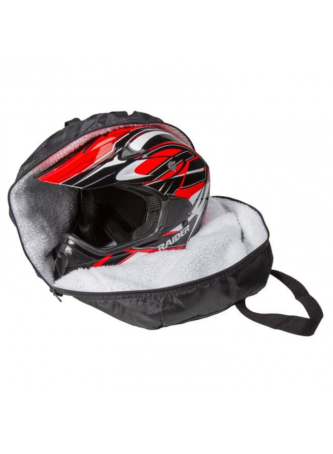 Raider BCS-8B Deluxe Black Nylon Durable Motorcycle MX Helmet Bag Medium