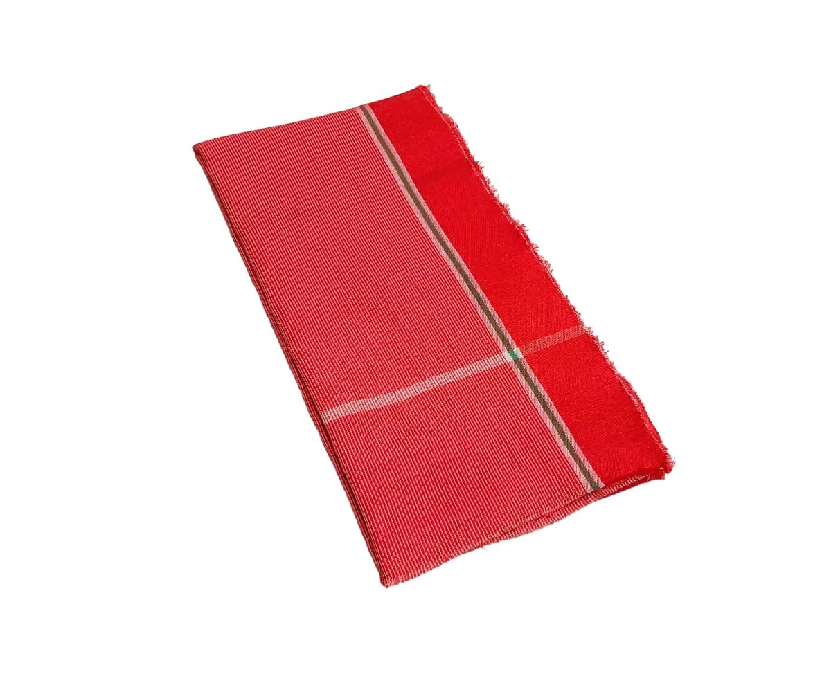 JETHIYA 100 Cotton Red Gamcha Towel Suitable for Puja Religious Functions Lal Rang Pooja Gamcha Soft Light Quick Drying 8x4 Attached Piece Pack of Total 32 Piece 32 Size 24x48 Inch