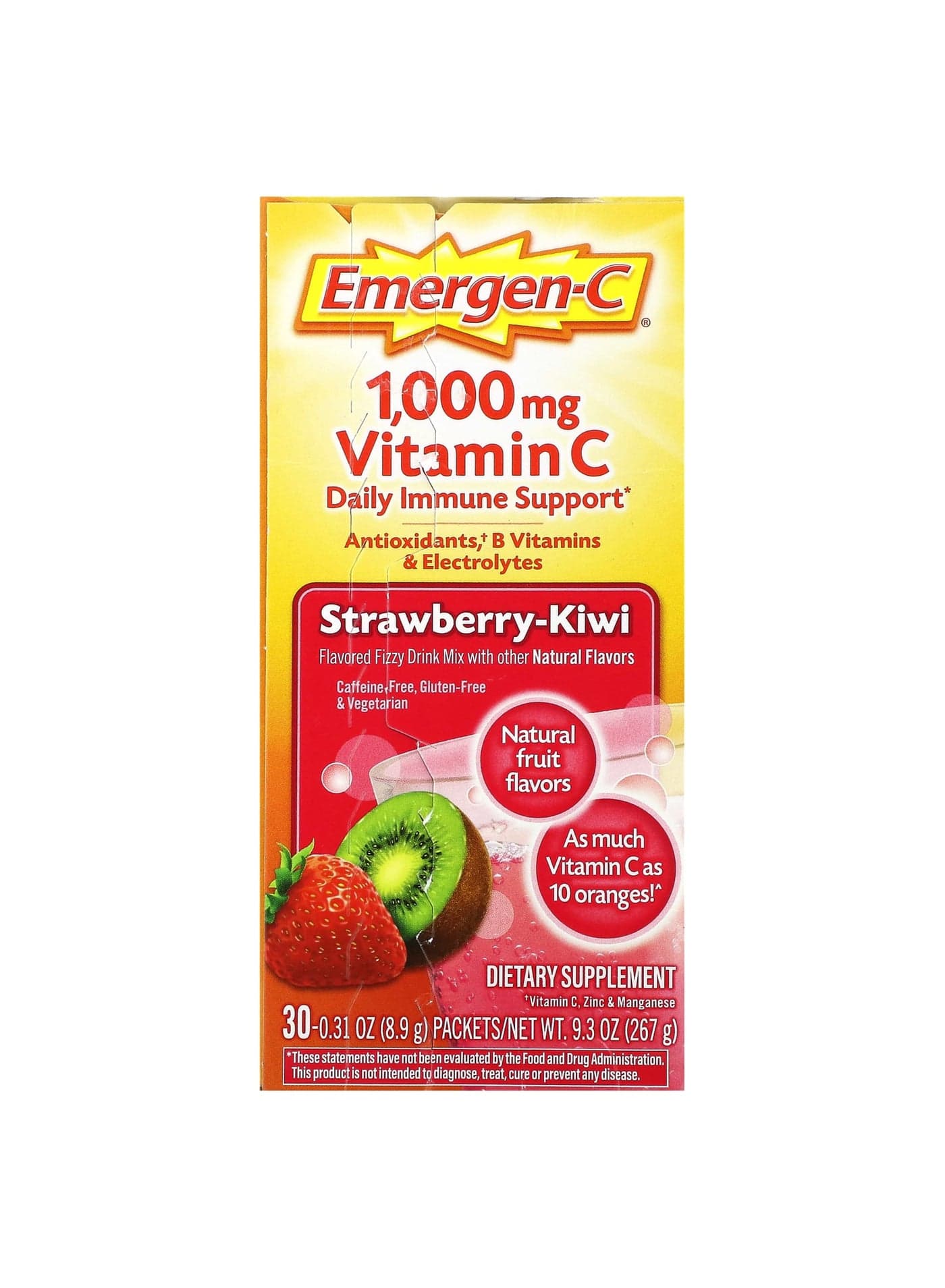 Vitamin C, Strawberry-Kiwi, 1,000 mg, 30 Packets, 0.31 oz (8.9 g) Each