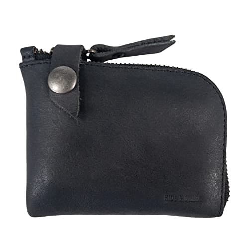 Hide & Drink, Zippered Wallet, Holds Up to 6 Cards Plus Folded Bills, Pouch Organizer, Cash Holder, Travel Essentials, Mini, Pocket-Size, Full Grain Leather, Handmade, Sangria