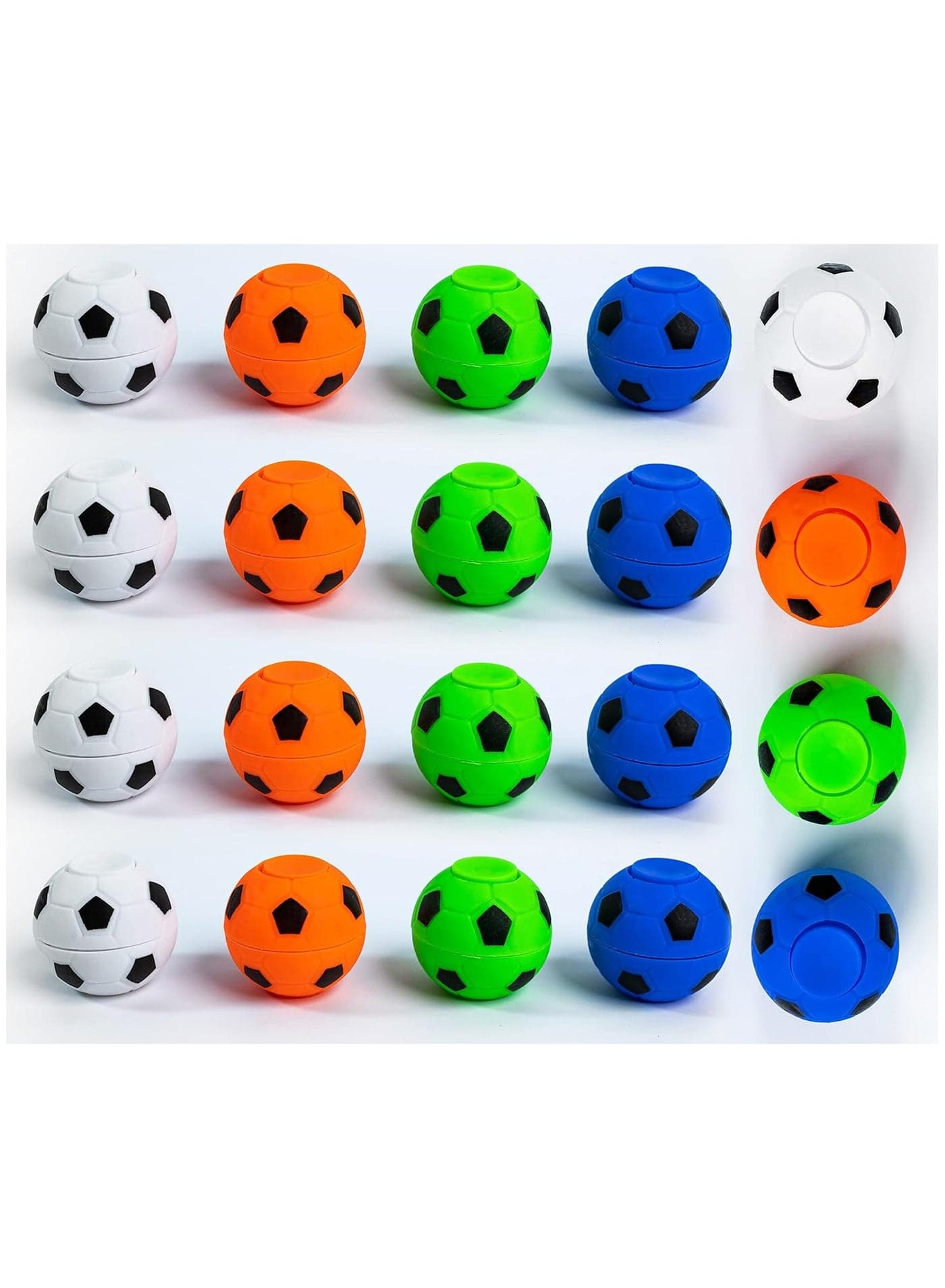 20 x Football Fidget Spinners for Kids, Party Bag Fillers for Boys & Girls, Fun Toy Favours for School Prizes and Themed Parties, Pack of 20