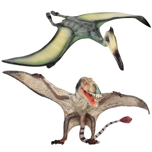 GeminiGenius Pterosau Dinosaur Toys for Kids Pterosaur Toy Figure Flying Dinosaur Toys Pterodactyl Toys Pteranodon Figure Toys Gifts or Cake Toppers for Kids2Pcs
