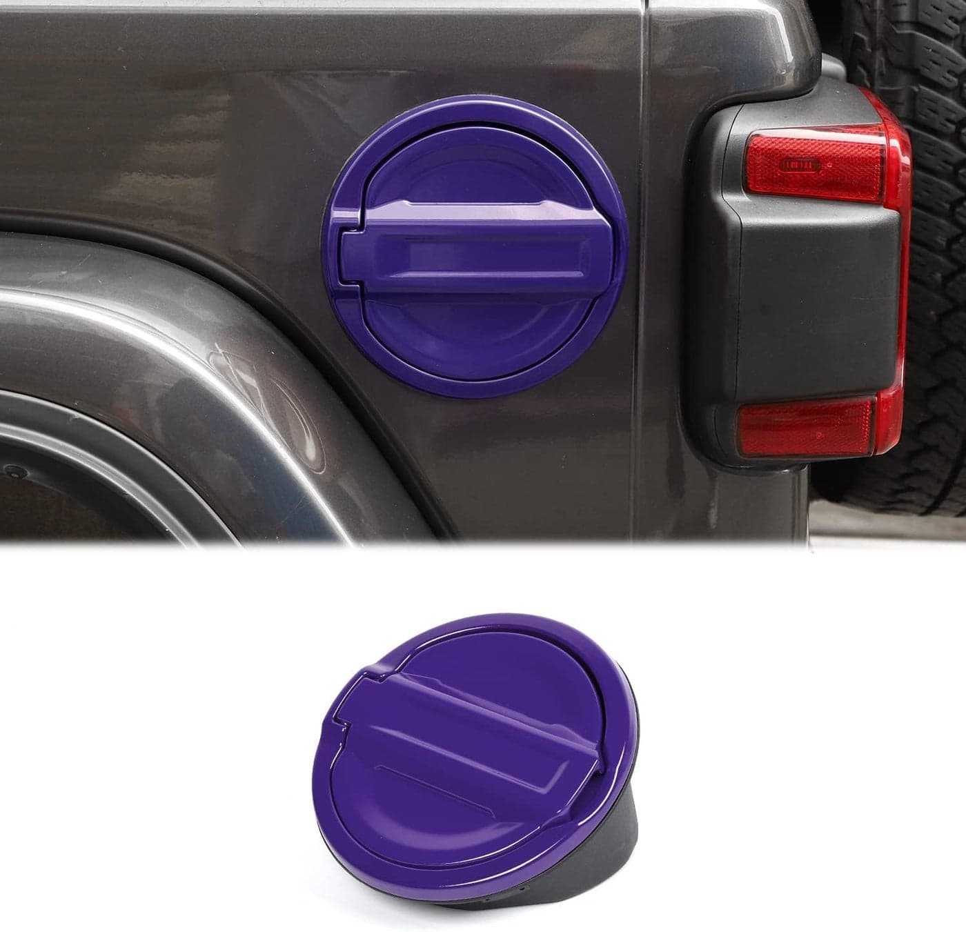 SQQP Purple Fuel Filler Door Gas Tank Cap Cover for 2018-2026 Jeep Wrangler JL & Unlimited Sport Rubicon Sahara