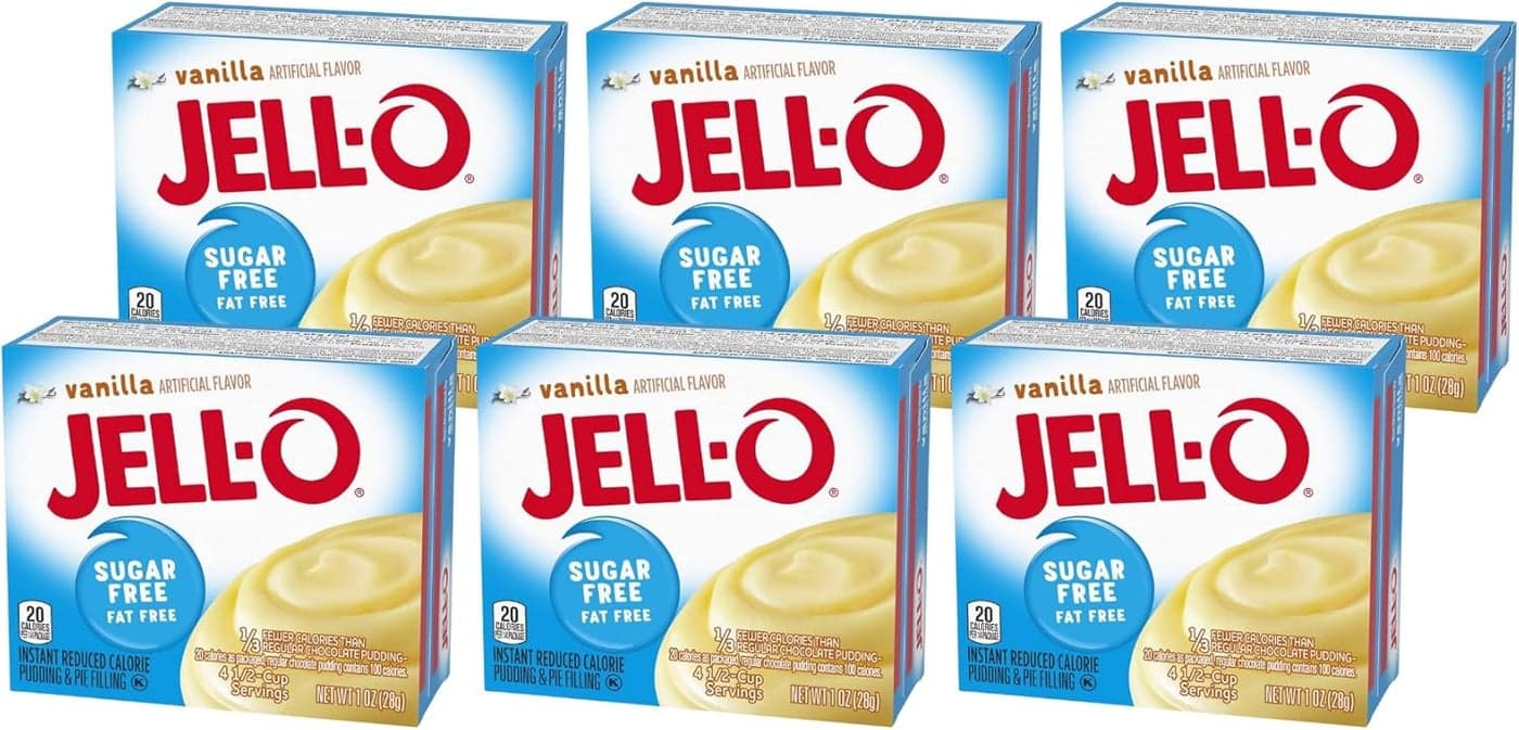 JELL-O Sugar-Free Vanilla Instant Pudding & Pie Filling Mix - 6 Pack