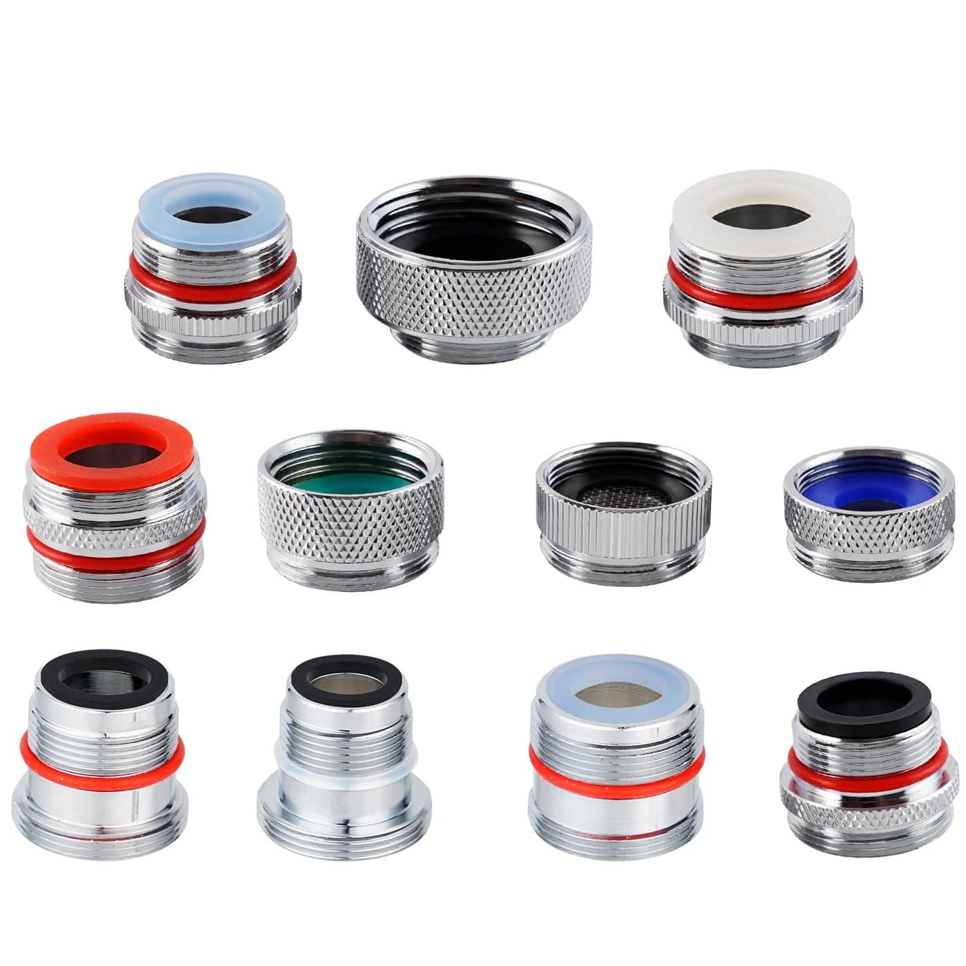 11pcs Faucet Adapter Kit, Brass Faucet Aerator Adapter Set Male Female Sink Faucet Adapter Converter to Garden Hose, Standard Hose in RV, Apply on Both Removable and Cache Aerator