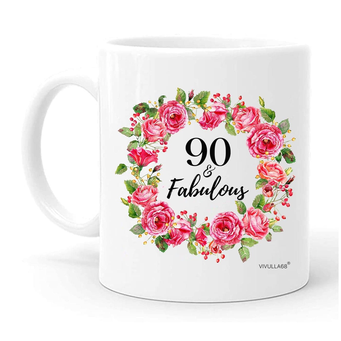 Vivulla68 90 Fabulous Birthday Mug 90th Birthday Gifts For Women 90 Year Old Birthday Gifts For Women 1936 Birthday Decorations For Woman 90th Birthday Cups 90th Birthday Gift Ideas For Grandma