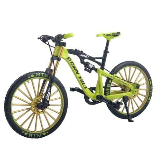 Ailejia Mini Racing Bicycle Ornament Vehicles Mountain Finger Dirt Bike Toy Model Decoration Crafts for Home SGreen