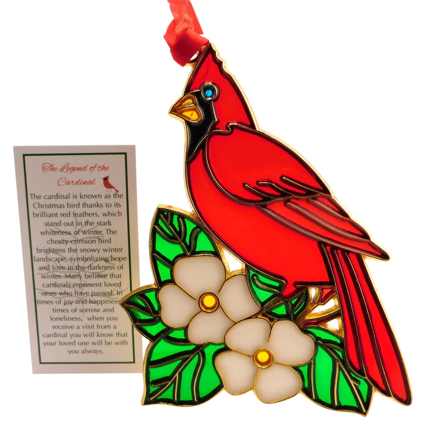 Cardinal Ornament with Legend Card Christmas Tree Decoration 5 Inch