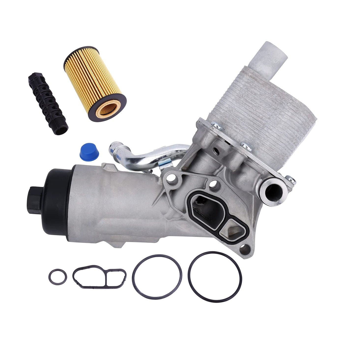 Engine Oil Cooler Filter Housing Kit with Gaskets Cap Seals Replaces 55566784 8817991400 Compatible with Buick Chevy 14L Vehicles Encore Cruze Cruze Limited Sonic Trax