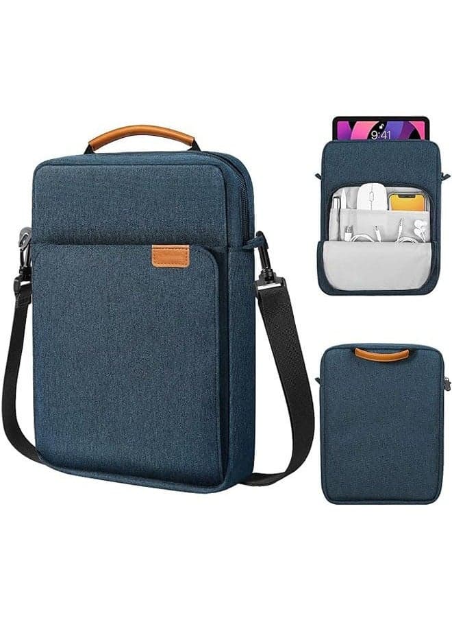 9-11 Inch Tablet Sleeve Bag, Fits for iPad air 5 10.9 2022, iPad Pro 11 M2 2022-2018, iPad 10th 10.9, Air 4 10.9, Tab S8 2022, Handle Carrying Case with Shoulder Strap, Dark Blue