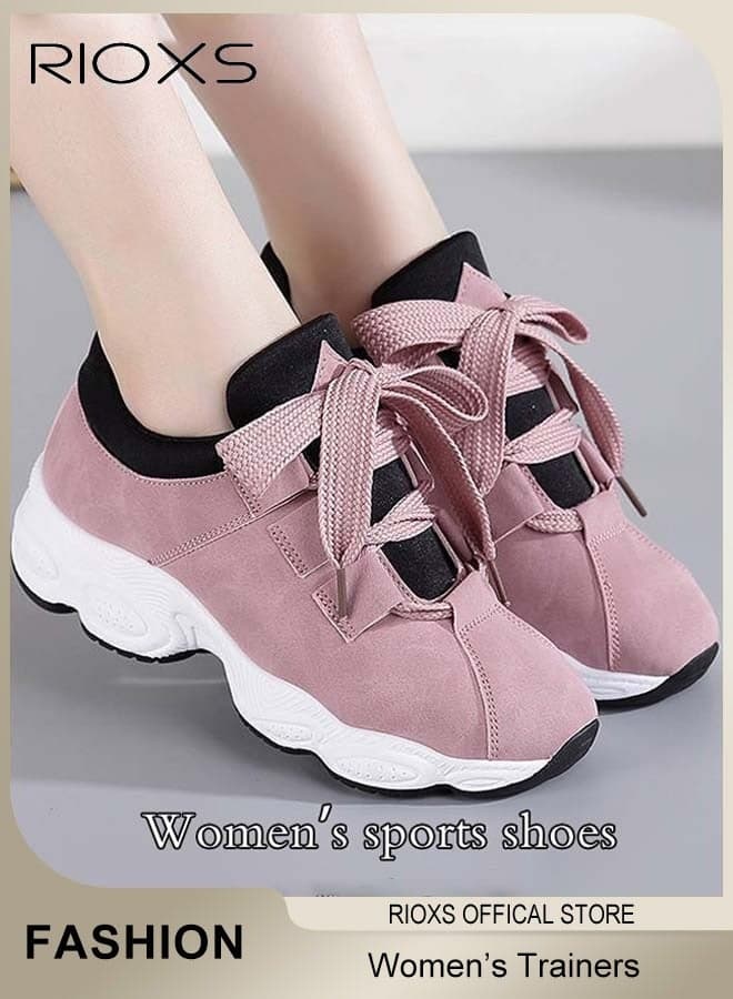 Women's Sneaker, Breathable Platform Sports Shoes For Women, Fashion Wild Shoes For Jogging Walking Running, Casual Trainers For Shopping Traveling, Ladies Footwear, Comfy Lightweight Athletic Shoe, Non-slip Tennis Shoes, Ladies Athlesiure Trainers