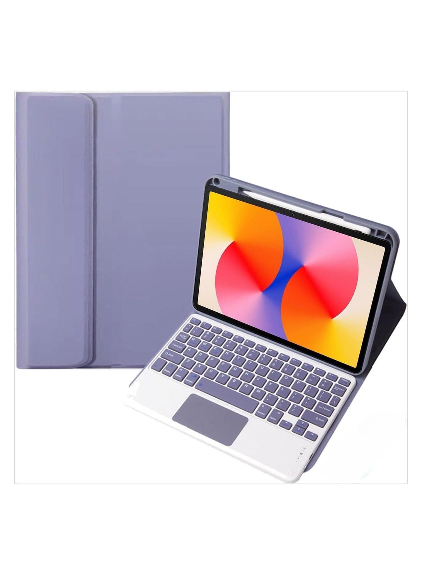 Arabic and English Keyboard Case for Huawei MatePad SE 11-inch 2024 Model Leather Case with Detachable Wireless Keyboard, Touchpad Mouse, and Pen Holder