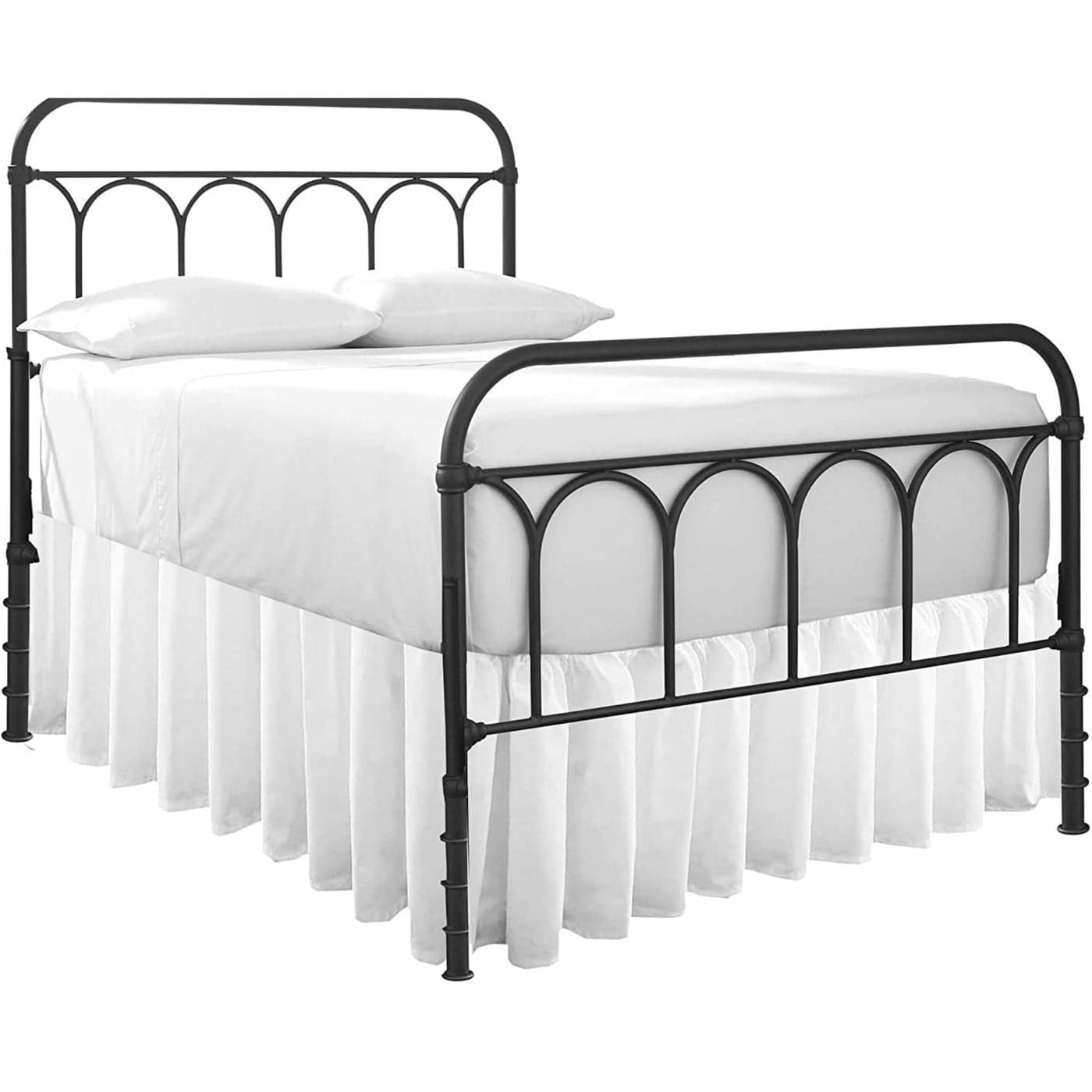 Ruffled Bed Skirt with Split CornersDust Ruffle 16 Drop 100 Microfiber SoftSheen Luxurious Look Bed Skirts White Full