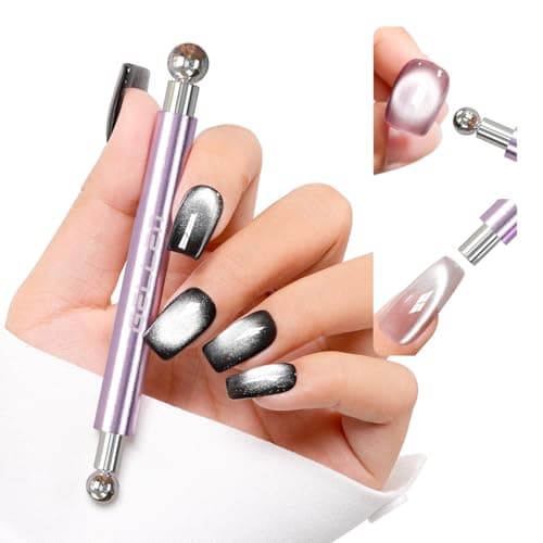Gellen DoubleEnded Cat Eye Magnet Stick for Nail Dual Cat Eye Gel Nail Polish Sturdy Magnet Tool with Round Beads Multifunctional CatEye Nail Art Effect at Home or Salon DIY