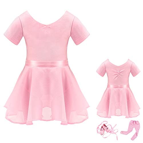 Barwa 18 inch Doll Me Doll Matching Outfits Clothes 4 PCS Ballet Ballerina Outfits Dance Dress Costume for Girls and 18 inch Dolls (140cm)