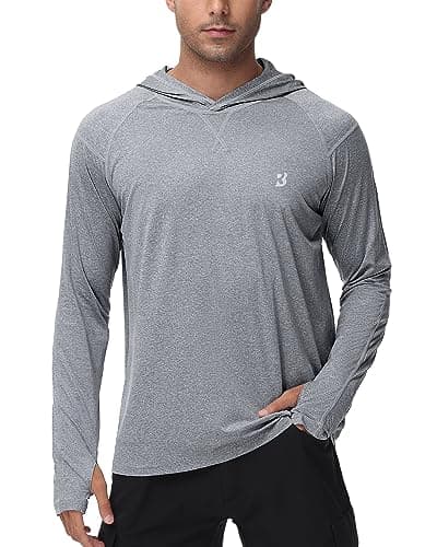 Roadbox UPF 50+ Fishing Shirts for Men Long Sleeve UV Sun Protection Hoodie Outdoor Hiking Shirts