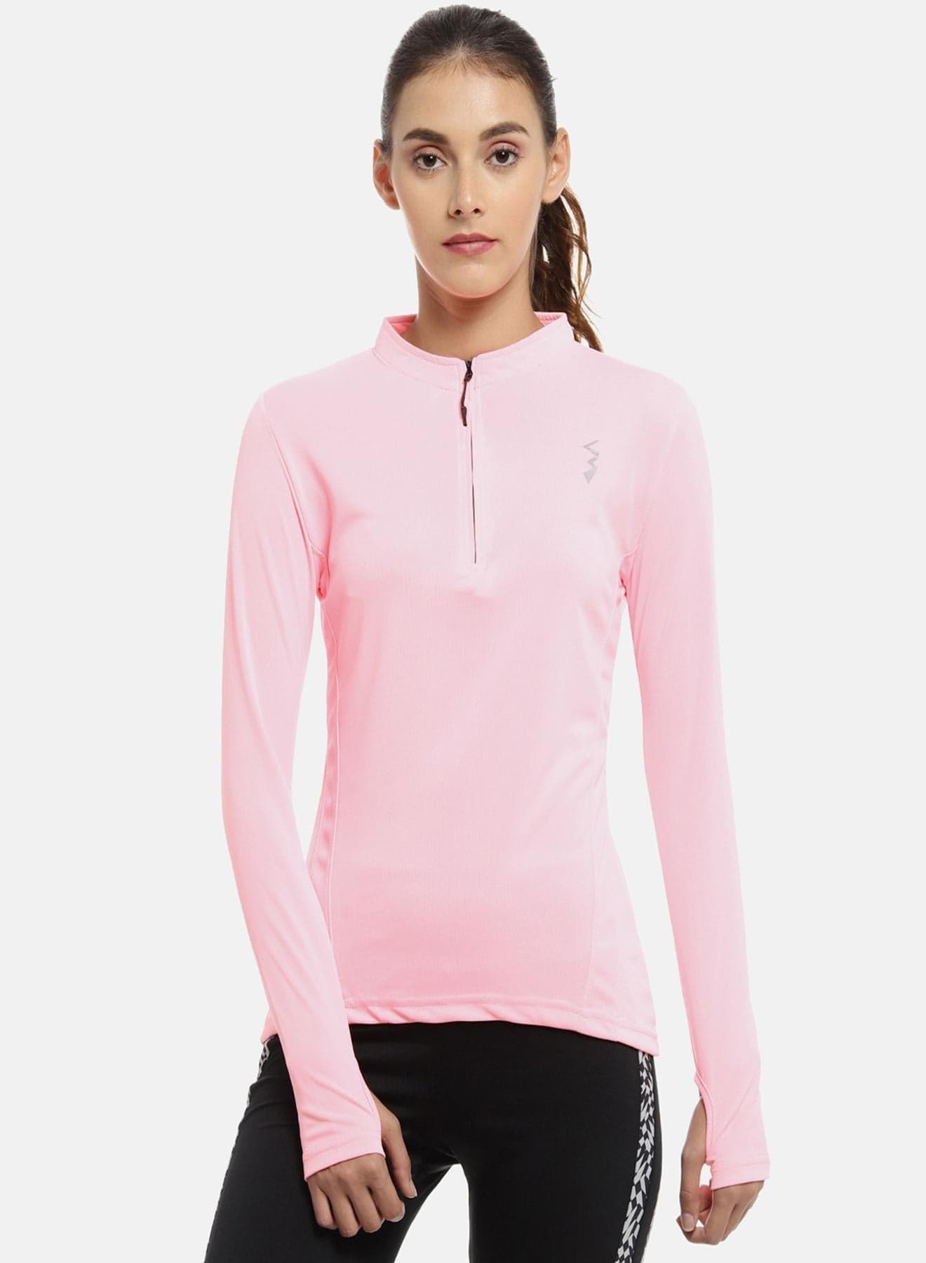 Women's Solid Pink Dri-Fit Long Sleeve Regular Fit Activewear T-Shirt For Casual Wear | Modern Clothing T-Shirt Crafted With Comfort Fit And High-Performance For Everyday Wear