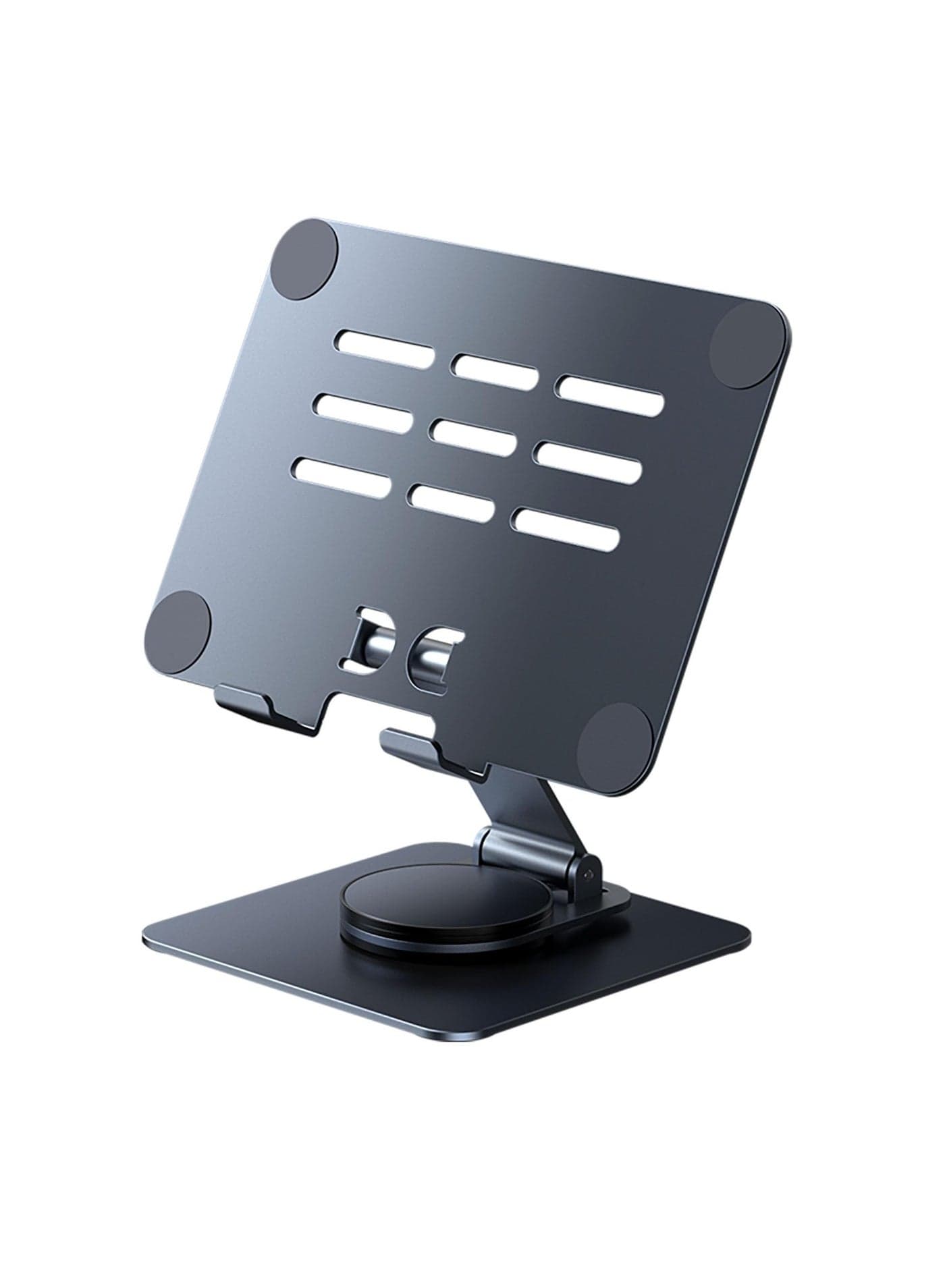 360 Rotating Tablet Stand, Adjustable Swivel Holder for iPad Pro, Air, Mini, MacBook Laptop, Durable Carbon Alloy