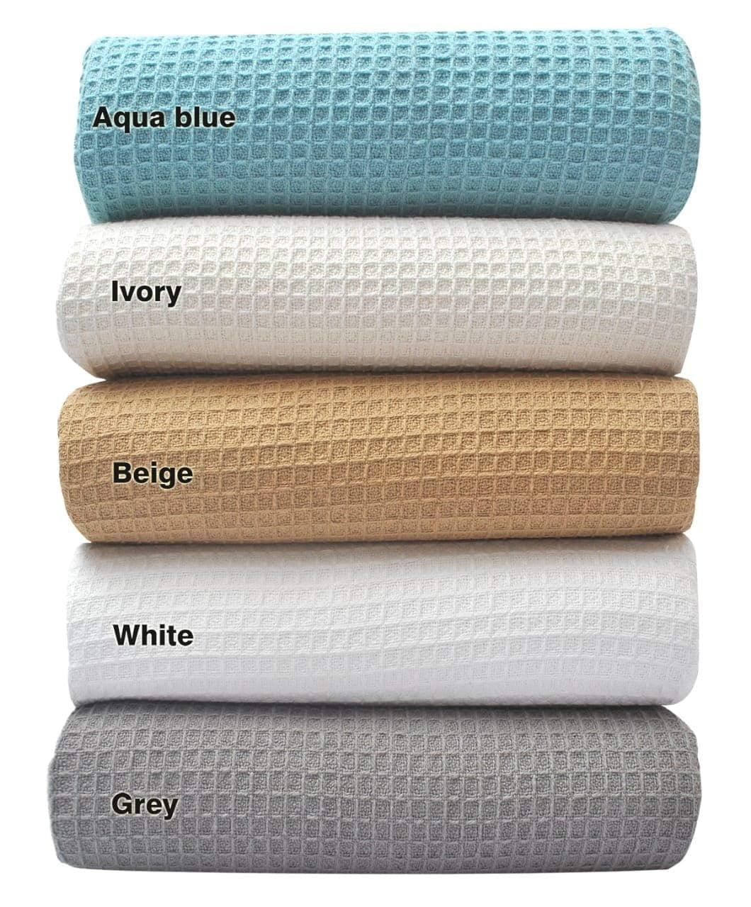 Tex Trend 100 Cotton Blankets King Size Durable and Versatile Waffle Weave Blankets for Year Round Coziness Breathable Lightweight Ivory 90x108
