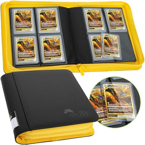 FunGuys Toploader Binder, Trading Card Binder Storage,128 4 Pocket Top Loader Pokemon Binder Collection for Yugioh, MTG, TCG, Card Folders for Trading Cards