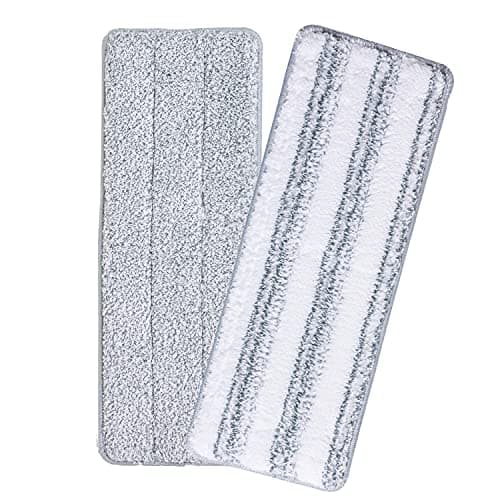 Oshang Flat Mop Head Refill, 13" X 4.9" Flat Mop Pads, Microfiber Mop Pads Flat Mop Replacement Heads (White and Grey)