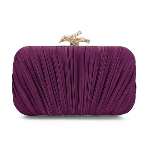Freie Liebe Clutch Purses for Women Evening Bag Pleated Clutch Bag with Chain for Wedding Party