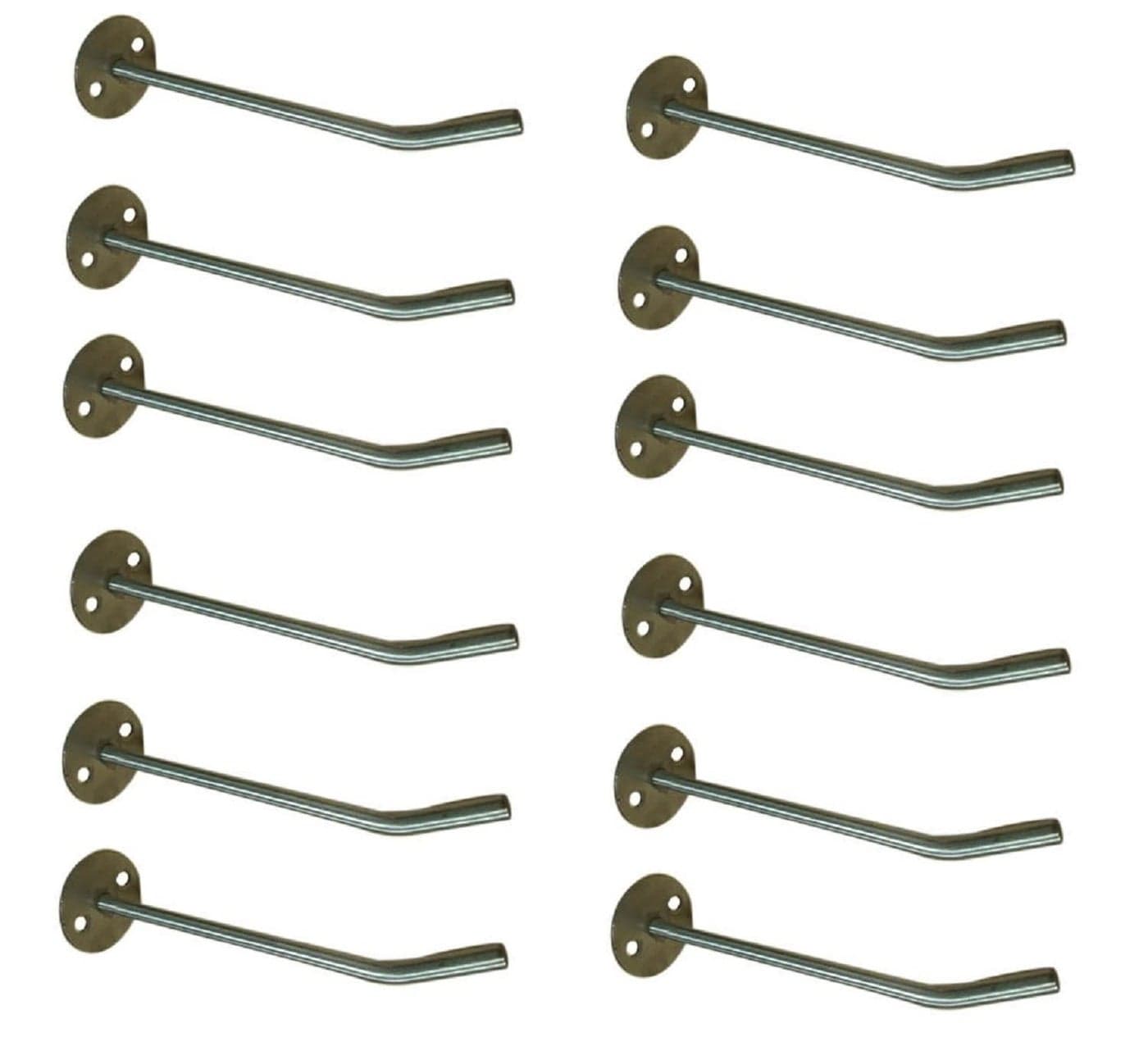 Q1 Beads 12 Pcs 10 inch Stainless Steel Wall Mount Display Hooks Hanger for Mobile ShopSupermarket Combo with Screws Chrome