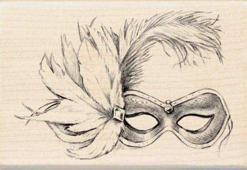 EK Success Inkadinkado Wood Stamp, Feathered Mask