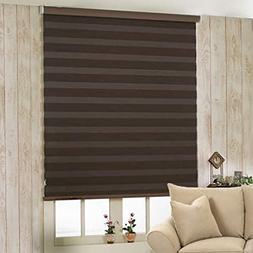 ZEBRA BLINDS Polyester Blinds for Windows,Coffe,W154XH150CM